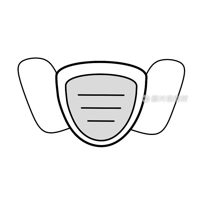 Dust mask safety equipment icon or illustration logo